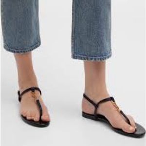 Coach Piccadilly Blue Synthetic T-strap Medallion Ankle Strap Sandal Size 7